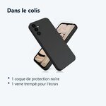 Contenu du colis – Coque Noir pour Samsung Galaxy A14 4G/5G (6,6 pouces) et Verre Trempé Film Protection Ecran
