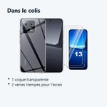Contenu du colis – Coque Silicone Transparente + 2 Verres Trempes Pour Xiaomi 13