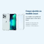 Accessoire ajusté au modèle exact – Coque Silicone Transparent 4 Coins Renforces Pour iPhone 13 + 2 Verres Trempes