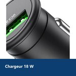 Vue de détail – Chargeur voiture USB QC 3.0 PD 18W 3A pour iPhone X / Xr / 11 / 12 / 13