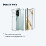 Contenu du colis – Coque Silicone Transparente Angles Renforces + Verre Trempe Pour Honor 200 5G