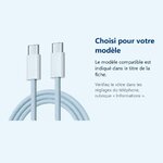 Accessoire ajusté au modèle exact – Cable Type-C / Type-C Charge Rapide 3A Nylon Renforce Bleu 1M Pour Smartphone Xiaomi / O