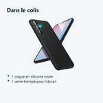 Contenu du colis – Coque Pour Samsung Galaxy S24 FE Silicone Noir + Verre Trempe