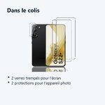Contenu du colis – Verres Trempes et Protections Camera Arriere Transparent X2 Pour Samsung Galaxy S22 Plus