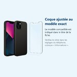Accessoire ajusté au modèle exact – Coque Silicone Noire Pour iPhone 13 + Verre Trempe