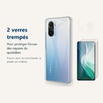 Verre trempé pour protéger lécran – Coque Silicone Transparente + 2 Verres Trempes Pour Xiaomi Mi 11i