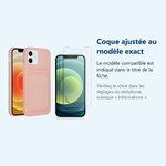 Accessoire ajusté au modèle exact – Coque Silicone avec Porte Carte Rose + 2 Verres Trempes Pour iPhone 12 / 12 Pro