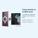 Accessoire ajusté au modèle exact – Coque Silicone Transparente Compatible Magsafe + Verre Trempes et Protection Camera Arrie
