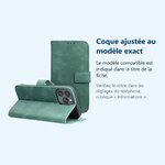 Accessoire ajusté au modèle exact – Coque Portefeuille couleur Vert Pour iPhone 14 Pro Max