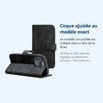 Accessoire ajusté au modèle exact – Coque Portefeuille couleur Noir Pour iPhone 14 Pro