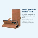 Accessoire ajusté au modèle exact – Etui Portefeuille a Rabat Couleur Marron Pour Samsung Galaxy S23 Ultra 5G