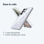 Contenu du colis – Coque Silicone Transparente Compatible Magsafe + 2 Verres Trempes Pour Samsung Galaxy S25 Ultra