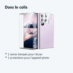 Contenu du colis – Verres Trempes et Protections Camera Arriere Transparent X2 Pour Samsung Galaxy S23 Plus
