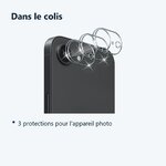 Contenu du colis – Verres Protection Camera Arriere Transparent X3 Pour iPhone 16e