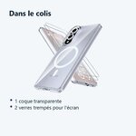 Contenu du colis – Coque Silicone Transparente Compatible Magsafe + Verres Trempes X2 Pour Samsung Galaxy S25 Edge