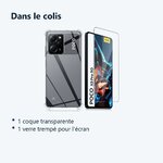 Contenu du colis – Coque Silicone Transparente Angles Renforces + Verre Trempe Pour Poco X5 Pro 5G