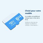 Accessoire ajusté au modèle exact – carte mémoire microSD TF High Speed Memory 64GO Class 10