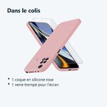 Contenu du colis – Coque Silicone Rose + Verre Trempe Pour Poco X4 Pro 5G