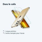 Contenu du colis – Coque antichoc pour iPhone 13 Pro Max (6,7 pouces) et 2 Verres Trempé Film Protection Ecran