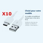 Accessoire ajusté au modèle exact – X10 Cable USB- Type C Chargeur Blanc pour Samsung Galaxy A8 / S9 / S9Plus Blanc X10