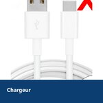Vue de détail – X5 Cable USB- Type C Chargeur Noir pour Samsung Galaxy Note 8 / S8 / S8 PLUS / A32017 / A52017 PACK X5 Blanc