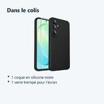 Contenu du colis – Coque Pour Samsung S26 FE Silicone Noir + Verre Trempe