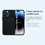 Accessoire ajusté au modèle exact – Coque Cam Slide couleur Noir Pour iPhone 14 Pro Max