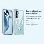 Accessoire ajusté au modèle exact – Coque Silicone Transparente Compatible Magsafe + Verre Trempe Pour Samsung Galaxy S25 Plu