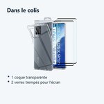 Contenu du colis – Coque Silicone Transparente + 2 Verres Trempes Pour Vivo X60 Pro 5G