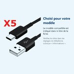 Accessoire ajusté au modèle exact – X5 Cable USB- Type C Chargeur Noir pour Samsung Galaxy A8 / S9 / S9Plus Noir X5