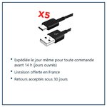 Expédition le jour même, livraison offerte, retours sous 30 jours – X5 Cable USB- Type C Chargeur Noir pour Samsung Galaxy A8