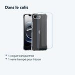 Contenu du colis – Coque Pour iPhone 16e Silicone Transparente Angles Renforces + Verre Trempe