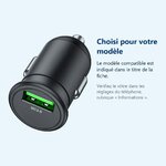 Accessoire ajusté au modèle exact – Chargeur voiture USB QC 3.0 PD 18W 3A pour Samsung A13 / A53 / S21 / S22 / Plus / Ultra