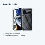 Contenu du colis – Coque Silicone Transparente Angles Renforces + Verre Trempe Pour Poco X4 Pro 5G