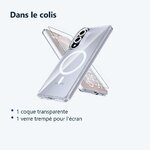 Contenu du colis – Coque Silicone Transparente Compatible Magsafe + Verre Trempe Pour Samsung Galaxy S25 Edge