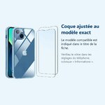 Accessoire ajusté au modèle exact – Coque Silicone Transparent Pour iPhone 13 + 2 Verres Trempes