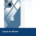 Vue de détail – Coque Silicone Transparent Pour iPhone 13 + 2 Verres Trempes