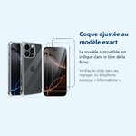 Accessoire ajusté au modèle exact – Coque Pour iPhone 16 Pro Max Silicone Transparente Angles Renforces + 2 Verres Trempes
