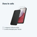 Contenu du colis – Coque Silicone Noir + 2 Verres Trempes Pour Samsung Galaxy A14 4G / 5G