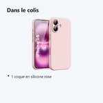 Contenu du colis – Coque Silicone Rose Pour iPhone 16