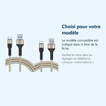Accessoire ajusté au modèle exact – Cables X2 USB / Type-C Charge Rapide 3A Nylon Renforce Or 1m Pour Smartphone Xiaomi / Op
