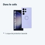 Contenu du colis – Coque avec Anneau Support Lavande pour Samsung Galaxy S23 Ultra –