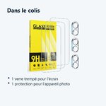 Contenu du colis – Verre Trempe et Protection Camera Arriere Transparent x3 Pour iPhone 17