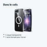 Contenu du colis – Coque Silicone Transparente Compatible Magsafe + Verre Trempe Pour iPhone 17e