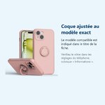 Accessoire ajusté au modèle exact – Coque Silicone Pour iPhone 15 Plus Couleur Rose Avec Anneau Support