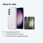 Contenu du colis – Coque Silicone Transparente Compatible Magsafe + Verre Trempes et Protection Camera Arriere Pour Samsung G