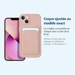 Accessoire ajusté au modèle exact – Coque Silicone avec Porte Carte Rose Pour iPhone 13