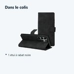 Contenu du colis – Etui Portefeuille a Rabat Couleur Noir Pour Samsung Galaxy S23 Ultra 5G