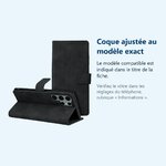 Accessoire ajusté au modèle exact – Etui Portefeuille a Rabat Couleur Noir Pour Samsung Galaxy S23 Ultra 5G