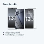 Contenu du colis – Coque Silicone Transparente Angles Renforces + Verre Trempe Pour Xiaomi 13 Lite